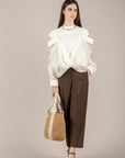 TENSIONE IN - PE260224 - T-SHIRT CAMICIA DOPPIO TESSUTO PANNA/PANNA