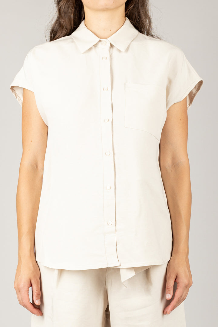 TENSIONE IN - C50308AT - CAMICIA MANICA CORTA MISTO LINO