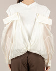 TENSIONE IN - PE260224 - T-SHIRT CAMICIA DOPPIO TESSUTO PANNA/PANNA