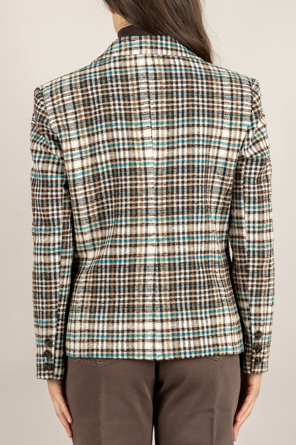 TENSIONE IN - 26B1504 - GIACCA CHECK DOPPIO PETTO CON SPILLE