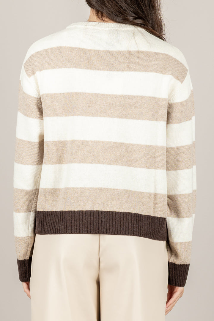 TENSIONE IN - D82002 - MAGLIA A RIGHE GIROCOLLO