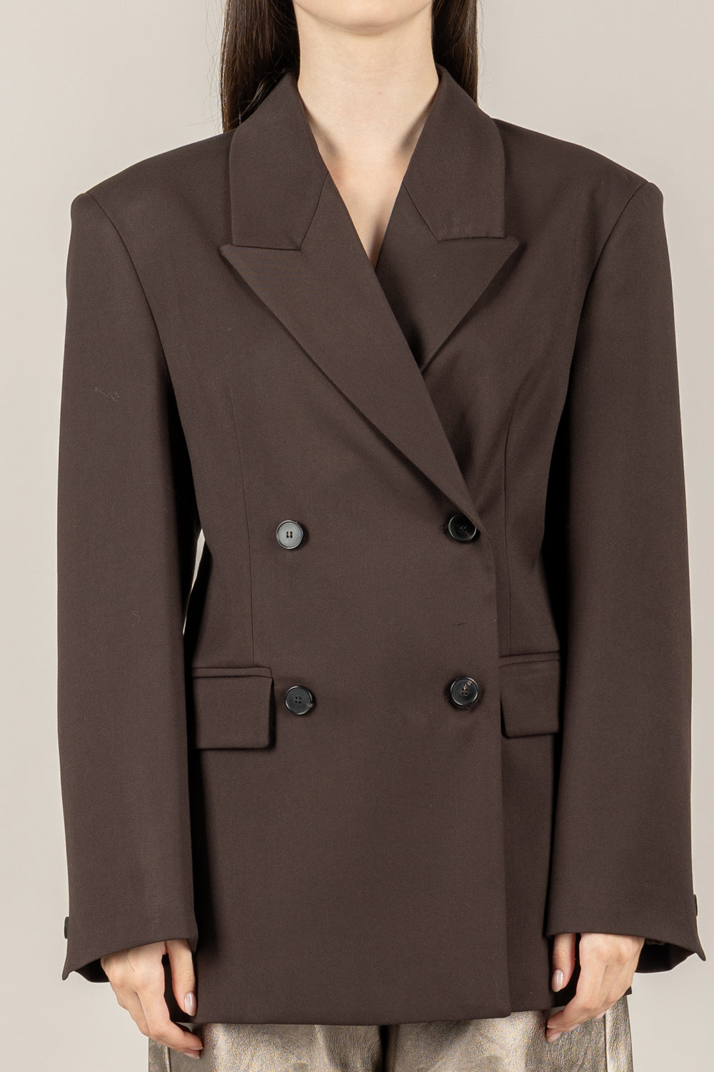 VICOLO - TF2044 - GIACCA DOPPIO PETTO SFIANCATA CON BOTTONI POSTERIORI