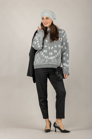 TENSIONE IN - 26P1625 - PANTALONE GESSATO A SIGARETTA