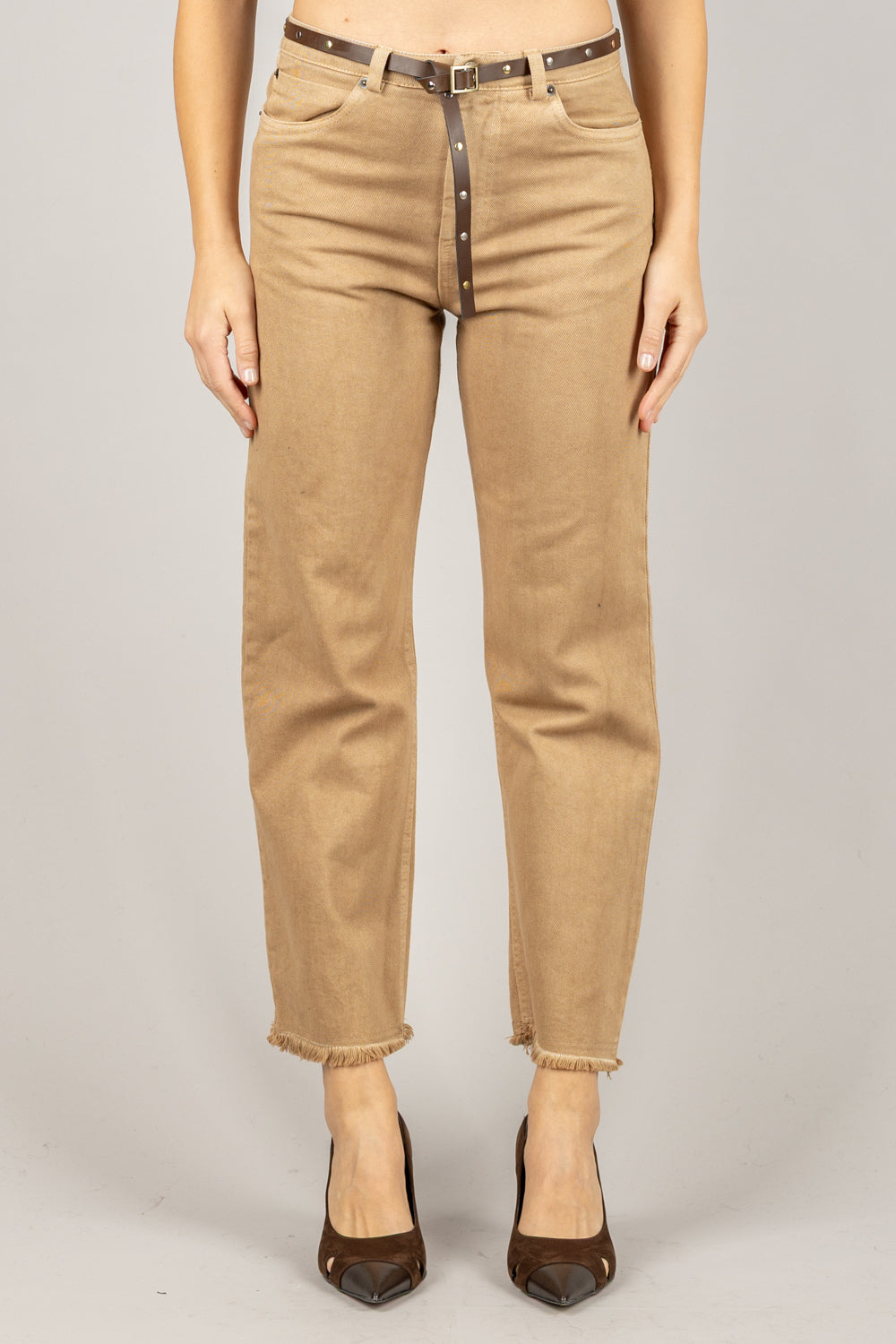 TENSIONE IN - W25P370 - PANTALONE GAMBA DRITTA CON CINTA