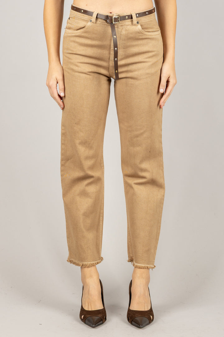 TENSIONE IN - W25P370 - PANTALONE GAMBA DRITTA CON CINTA