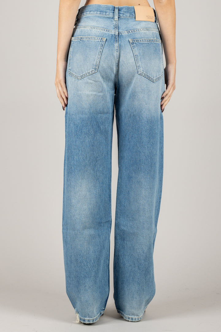 VICOLO - DF5063 - JEANS ADRIANA GAMBA DRITTA CON CATENA