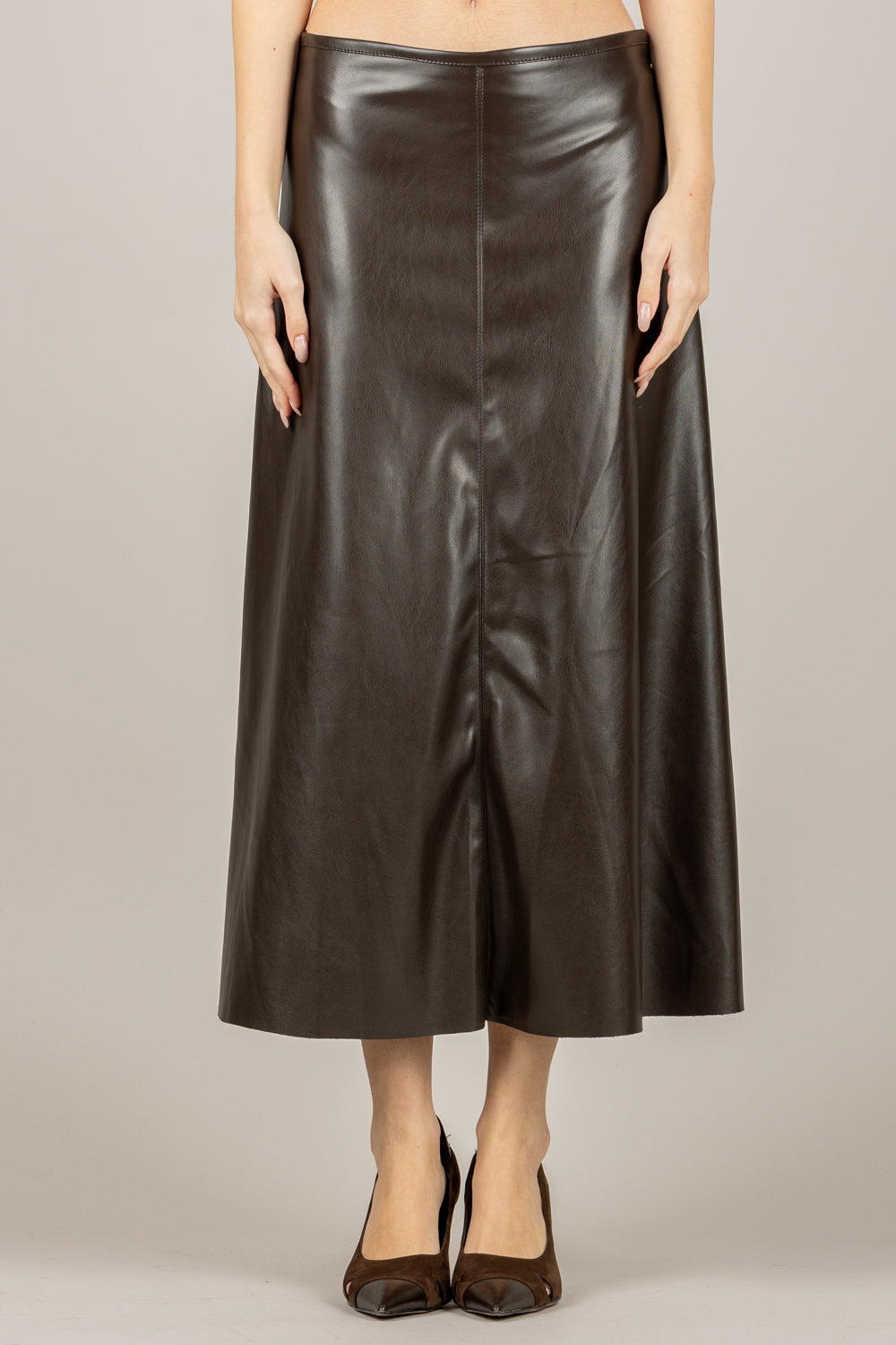 TENSIONE IN - 122154-25 - GONNA LONGUETTE IN ECOPELLE