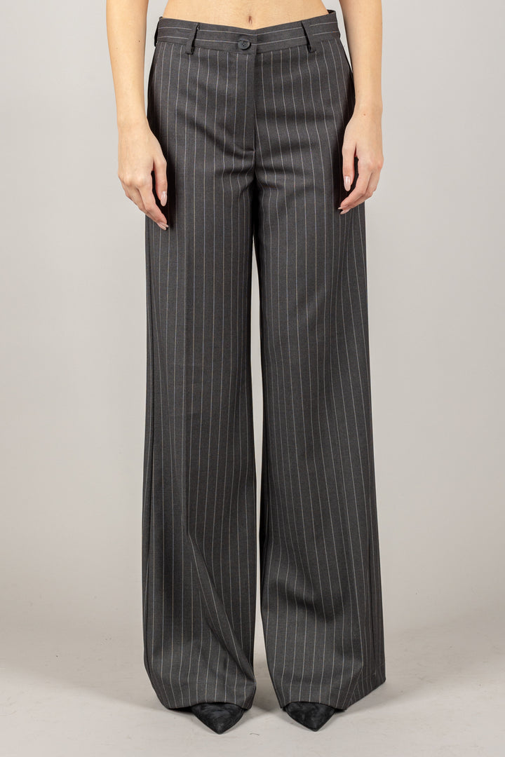 VICOLO - TF1809 - PANTALONE PALAZZO GESSATO