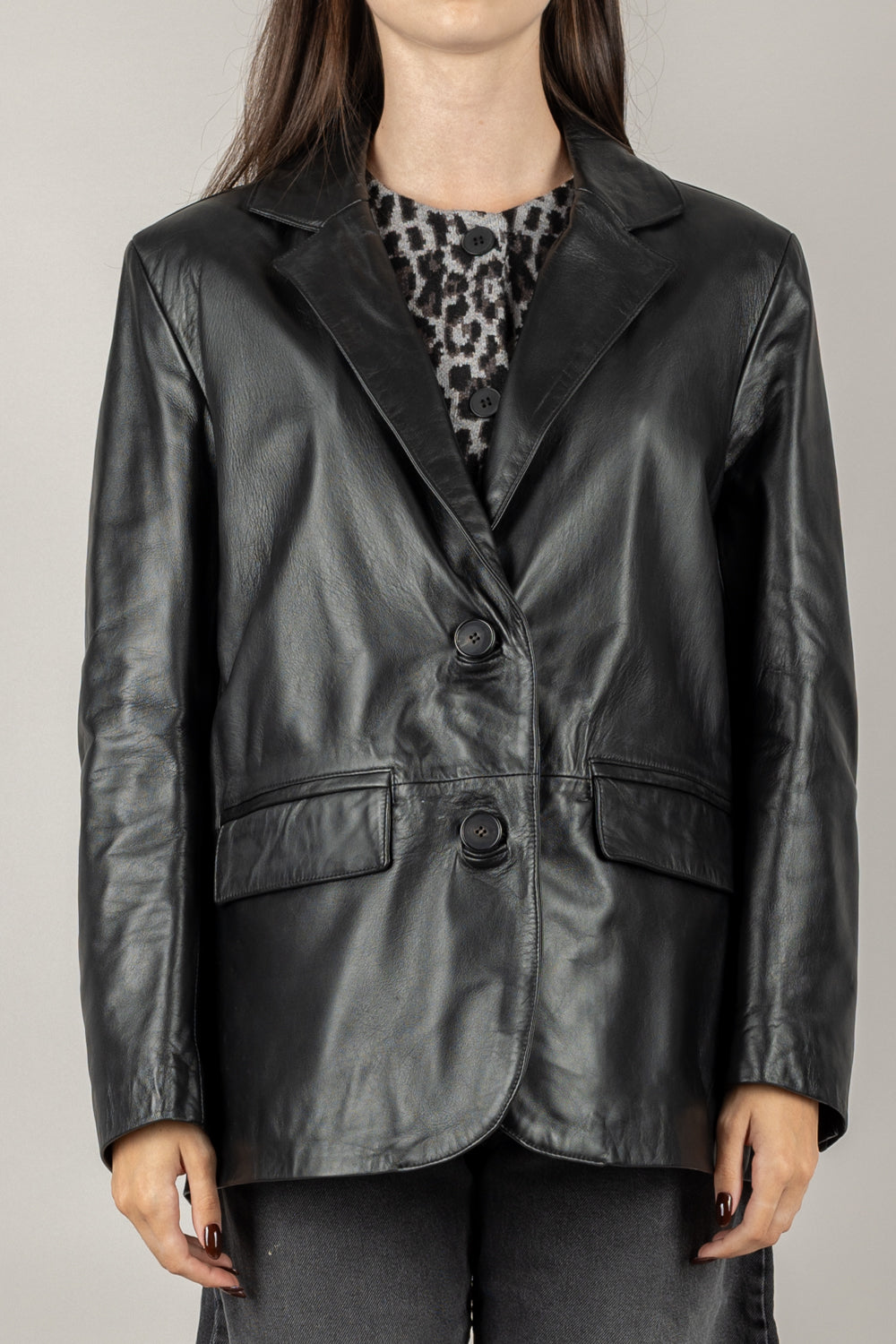 VICOLO - TF0271 - GIACCA LUNGA VERA PELLE
