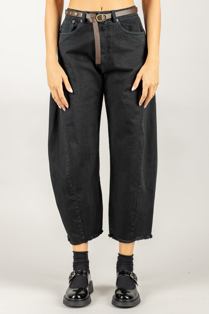 TENSIONE IN - W25P371 - PANTALONE CARROT CON CINTA