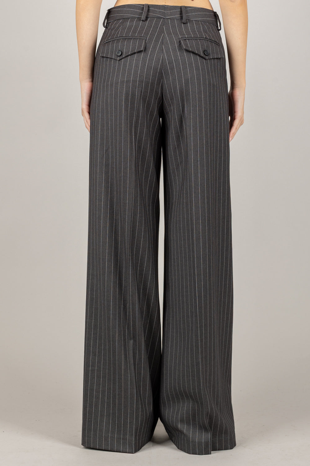 VICOLO - TF1809 - PANTALONE PALAZZO GESSATO