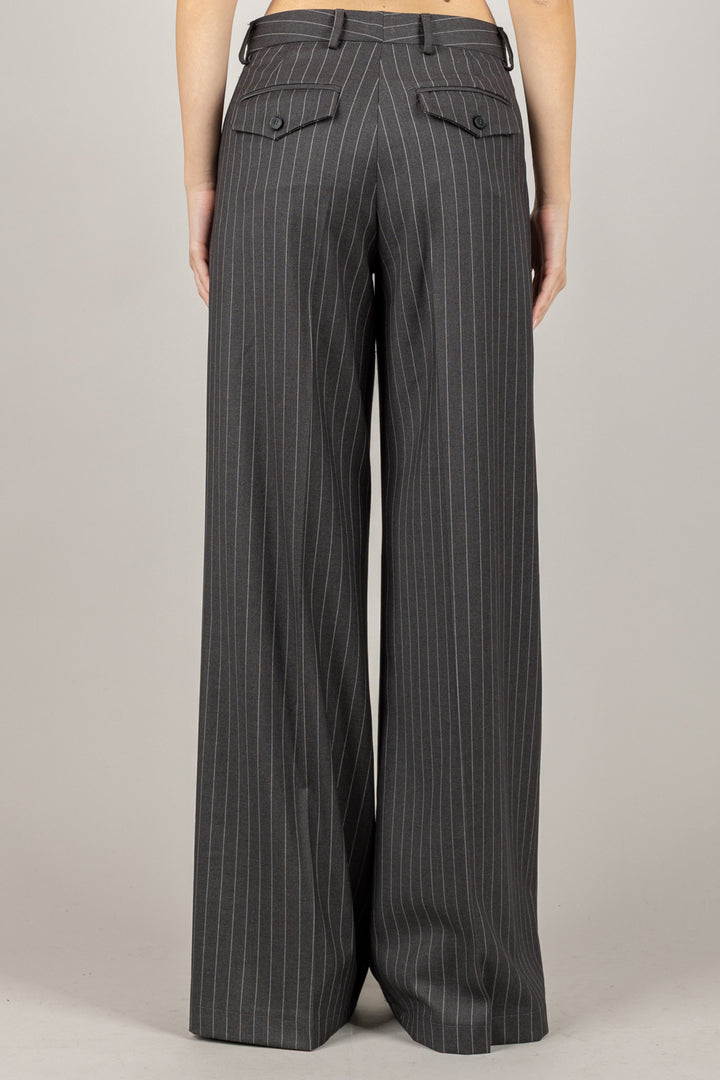 VICOLO - TF1809 - PANTALONE PALAZZO GESSATO