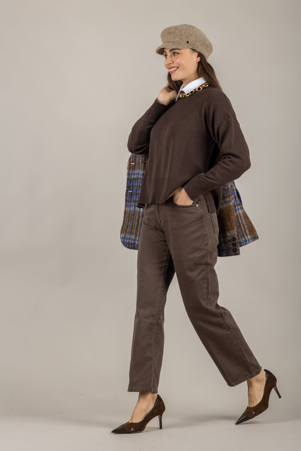 VICOLO - 77341F - MAGLIA GIROCOLLO DETTAGLI A COSTINE