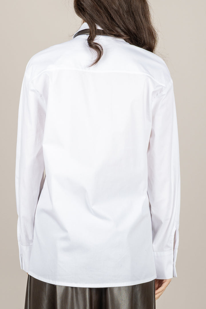 TENSIONE IN - 26C1335 - CAMICIA CON CRAVATTA IN ECOPELLE