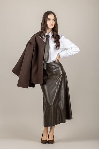 TENSIONE IN - 122154-25 - GONNA LONGUETTE IN ECOPELLE