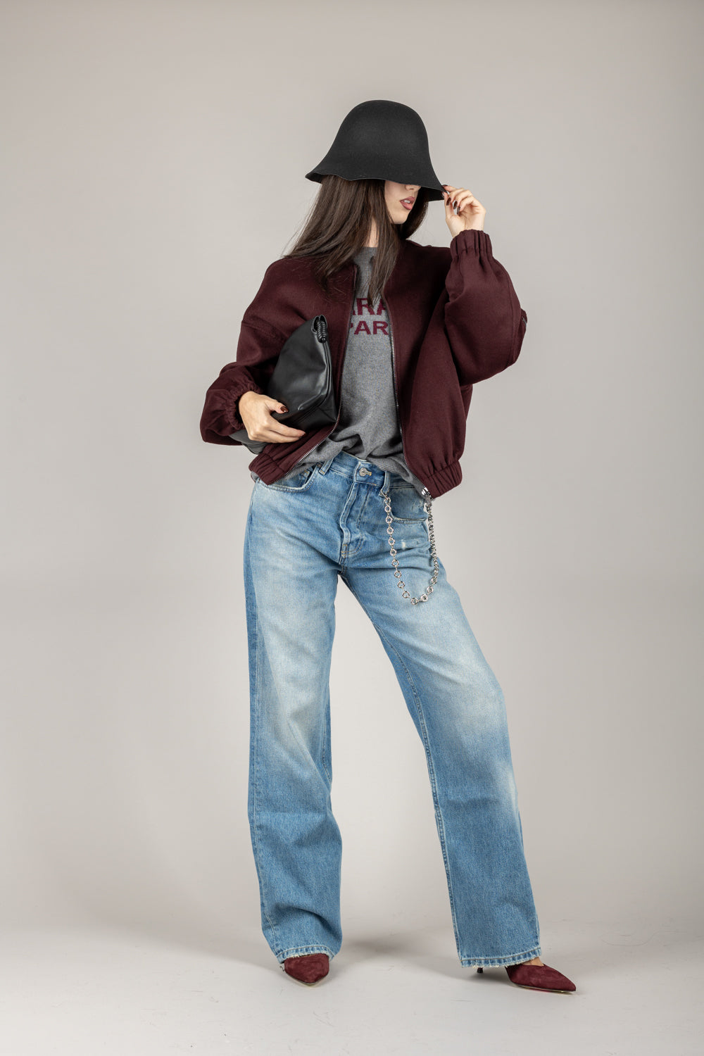 VICOLO - TF0076 - BOMBER HAND MADE CON ARRICCIATURA