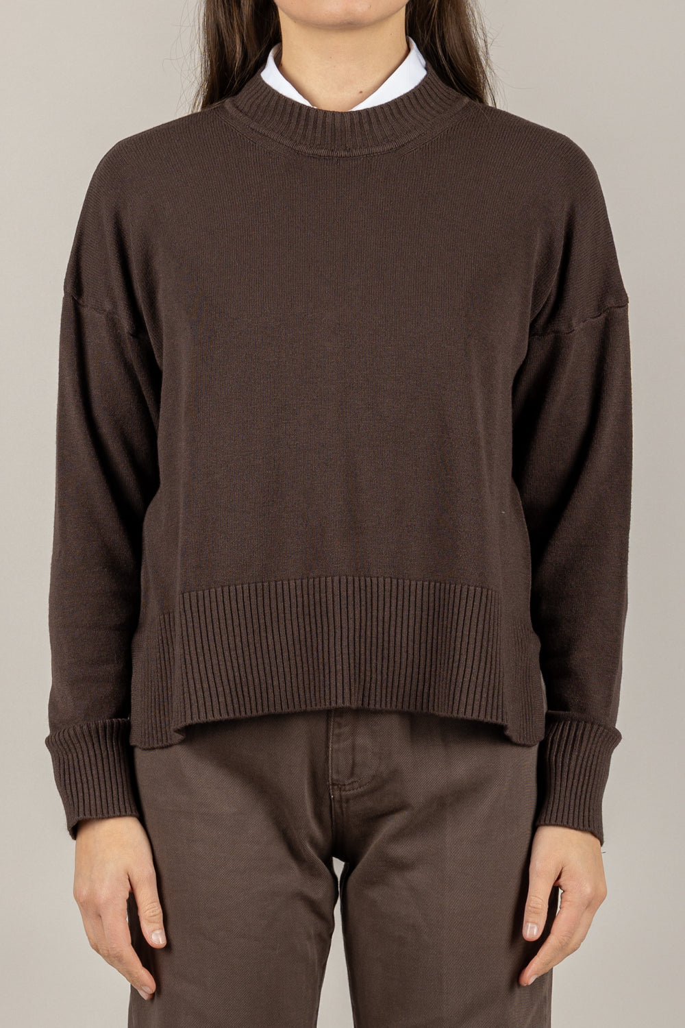 VICOLO - 77341F - MAGLIA GIROCOLLO DETTAGLI A COSTINE