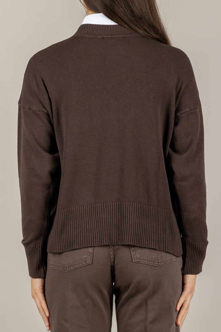 VICOLO - 77341F - MAGLIA GIROCOLLO DETTAGLI A COSTINE