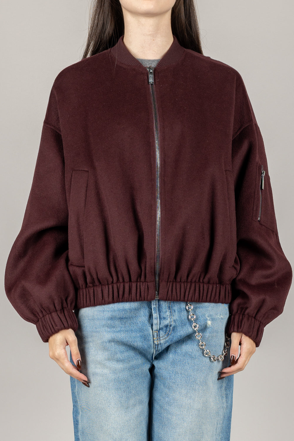 VICOLO - TF0076 - BOMBER HAND MADE CON ARRICCIATURA