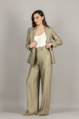 DIXIE - P041A153 - PANTALONE PALAZZO GOFFRATO DESERTO