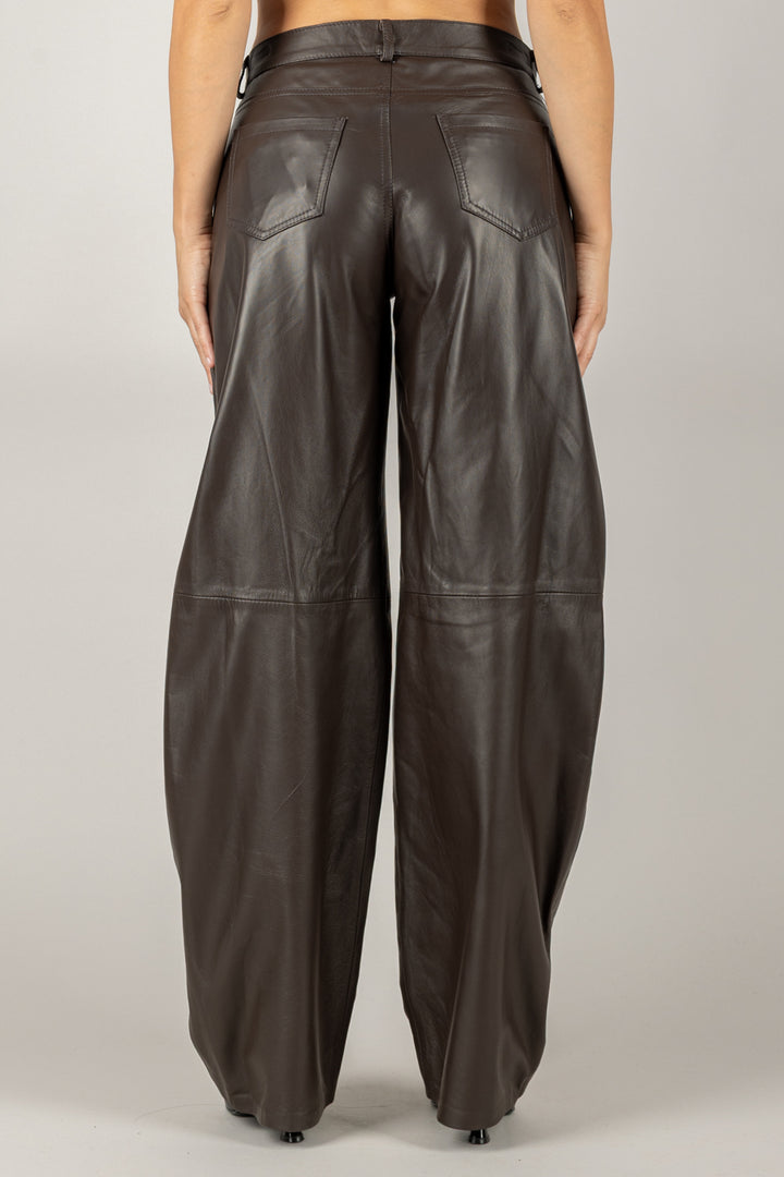 VICOLO - TF0315 - PANTALONE BARREL VERA PELLE