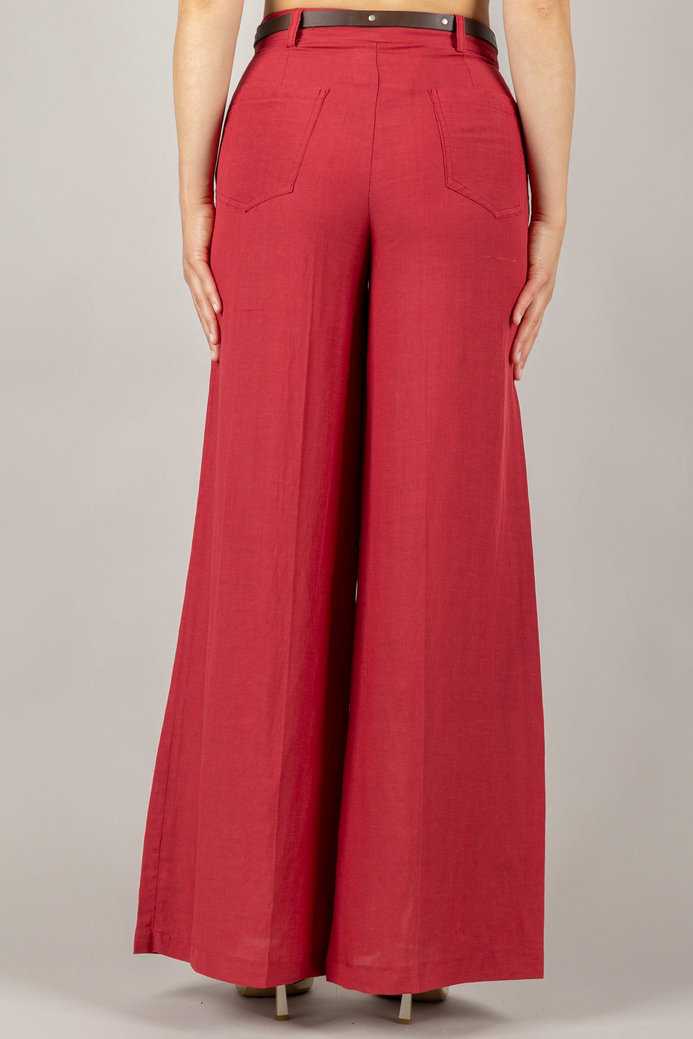 TENSIONE IN - 25P7702 - PANTALONE PALAZZO CON CINTA