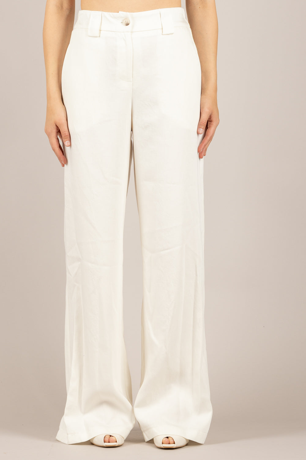 TENSIONE IN - 26P5143 - PANTALONE PALAZZO PANNA