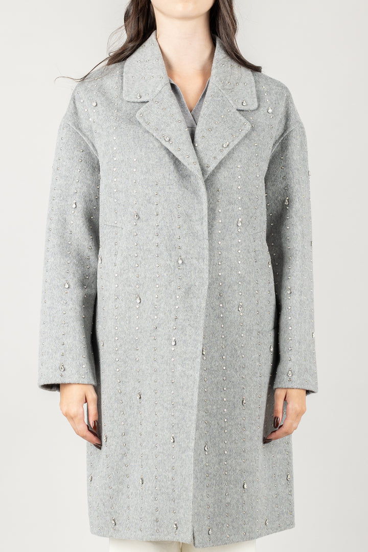 VICOLO - TF0033 - CAPPOTTO HAND MADE CON APPLICAZIONI