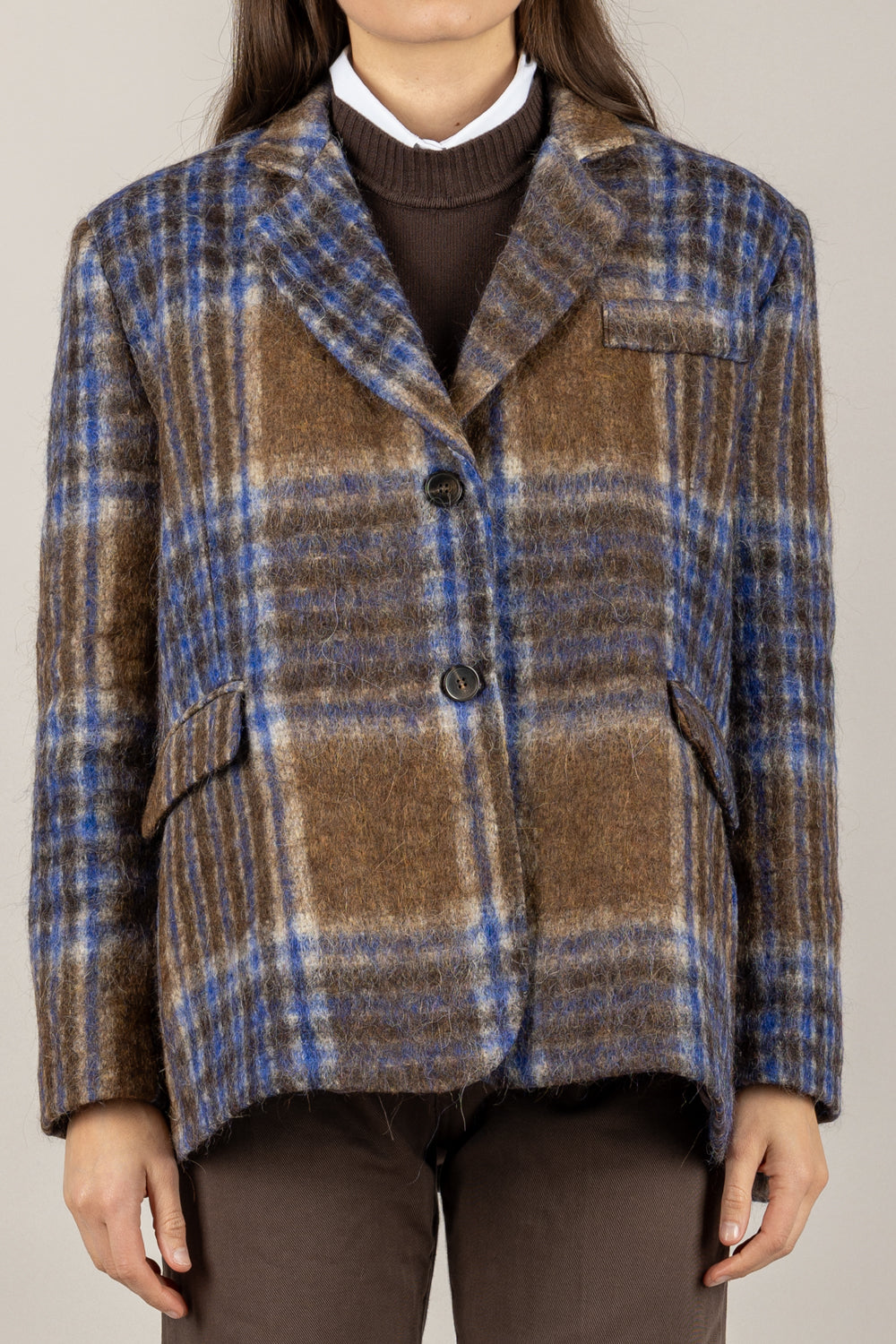 TENSIONE IN - 26B1581 - GIACCA TARTAN BICOLORE