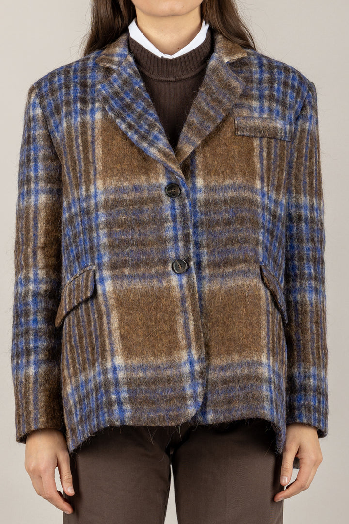 TENSIONE IN - 26B1581 - GIACCA TARTAN BICOLORE