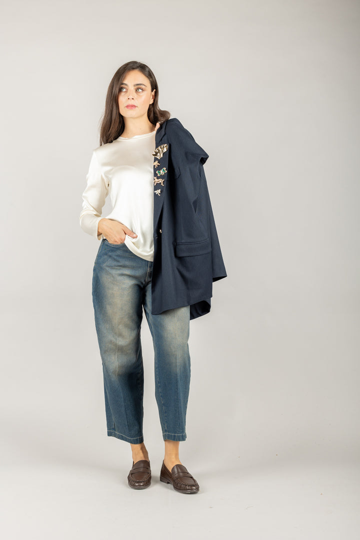 VICOLO - TF0244 - MAGLIA GIROCOLLO IN SATIN