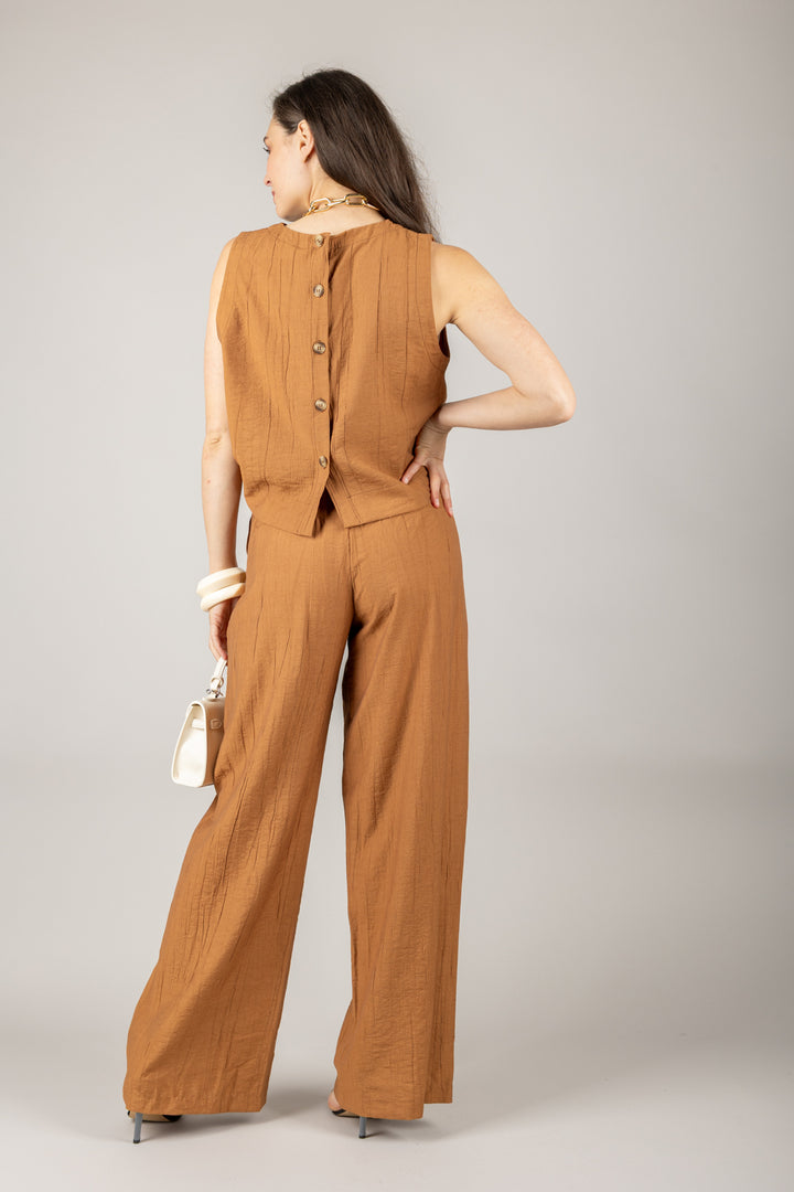 TENSIONE IN - 25P7789 - PANTALONE GOFFRATO CON CINTURA