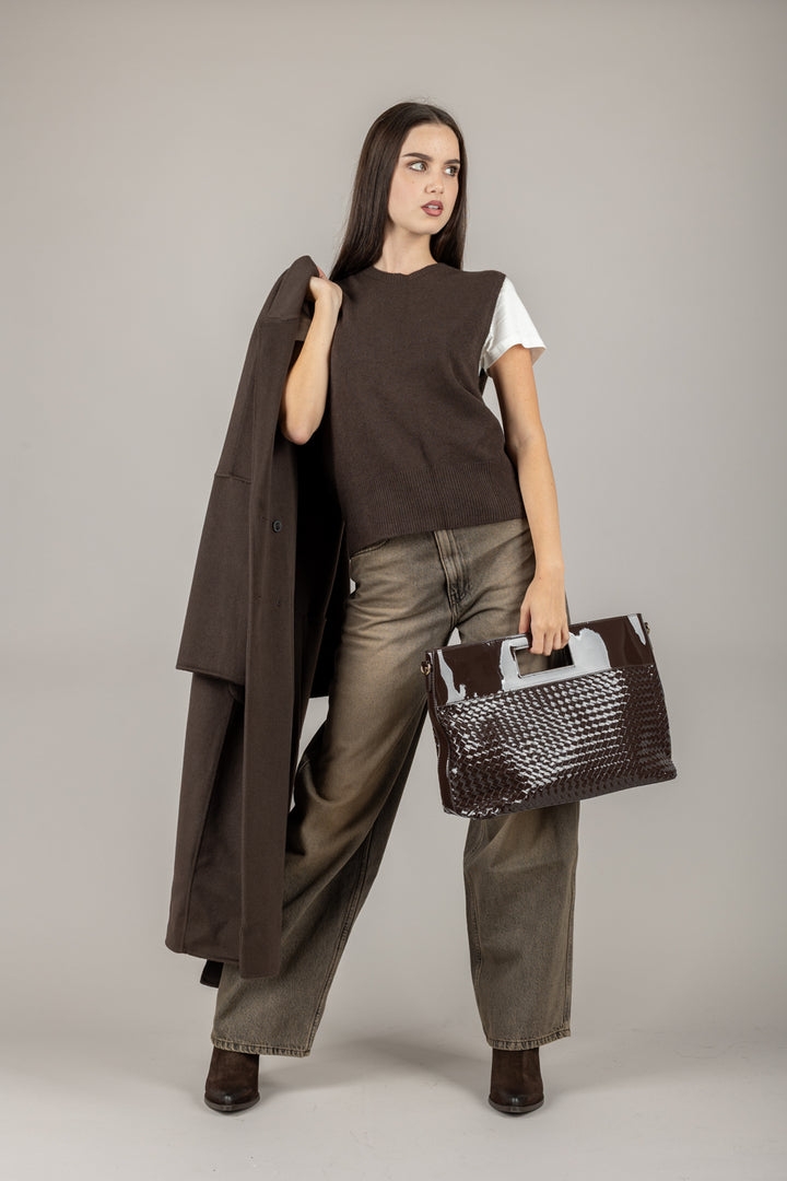 TENSIONE IN - 570302 - GILET IN MAGLIA GIROCOLLO