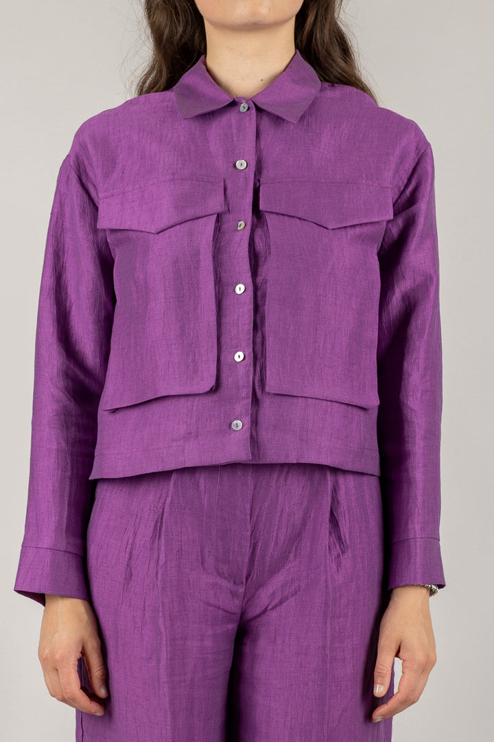 VICOLO - TD1890 - CAMICIA CORTA CON TASCONI