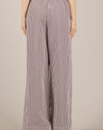 TENSIONE IN - 26P5198 - PANTALONE RIGATO CON BOTTONCINI BORDO'