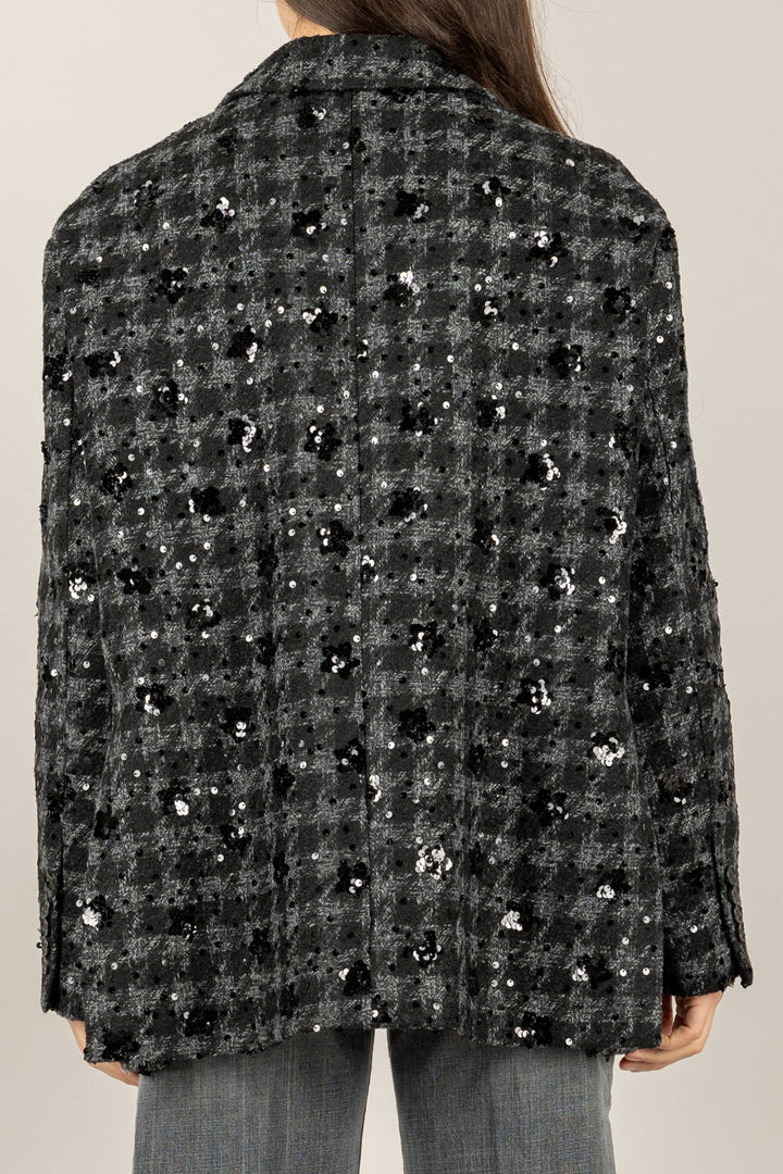 VICOLO - TF2055 - GIACCA PAILLETTES FIORI