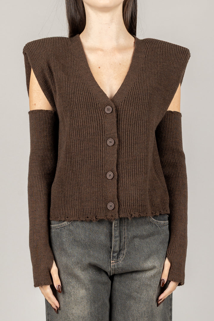 HAVEONE - LFP-P015 - GILET CARDIGAN CON MANICOTTI