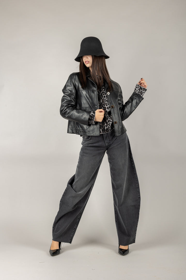 VICOLO - TF0327 - GIACCA IN PELLE CORTA