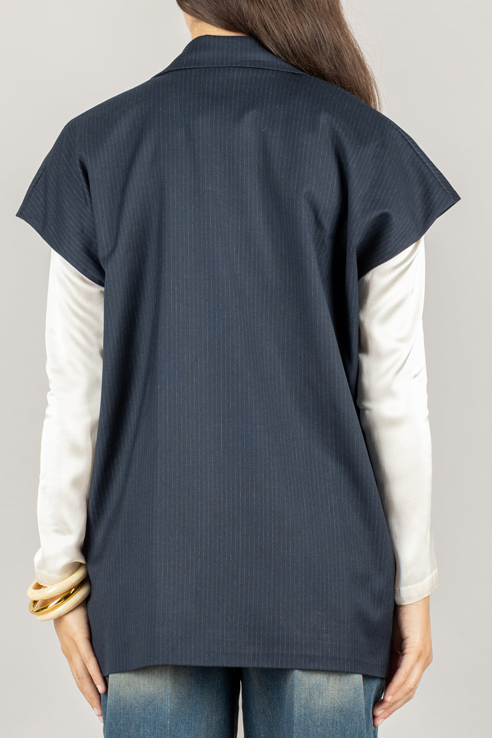 TENSIONE IN - 26D807 - GILET GESSATO CON SPILLE