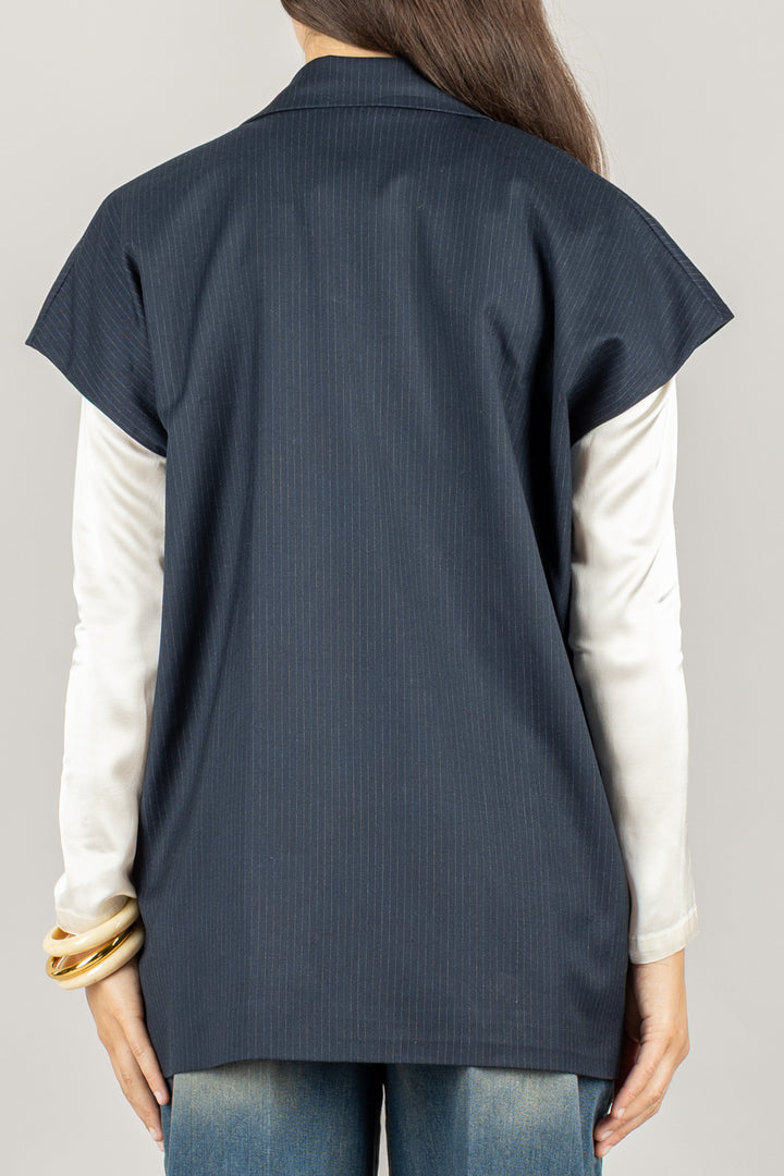 TENSIONE IN - 26D807 - GILET GESSATO CON SPILLE