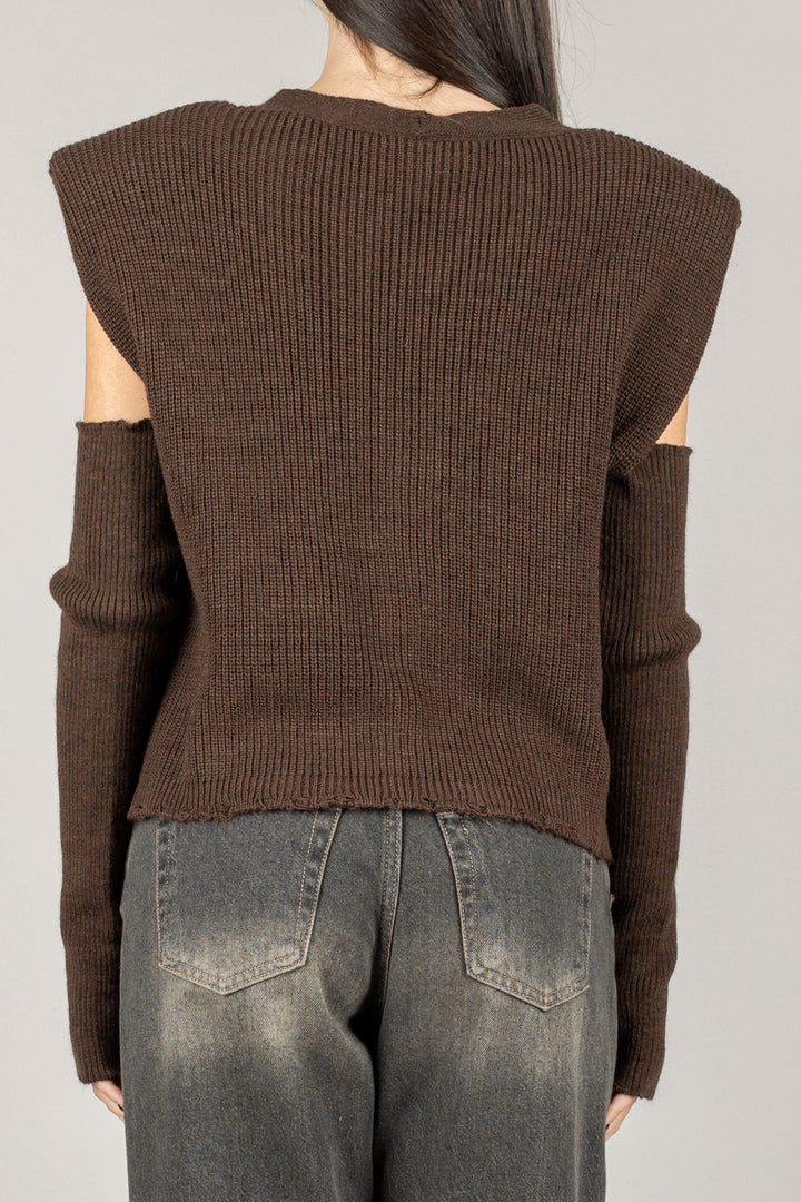 HAVEONE - LFP-P015 - GILET CARDIGAN CON MANICOTTI
