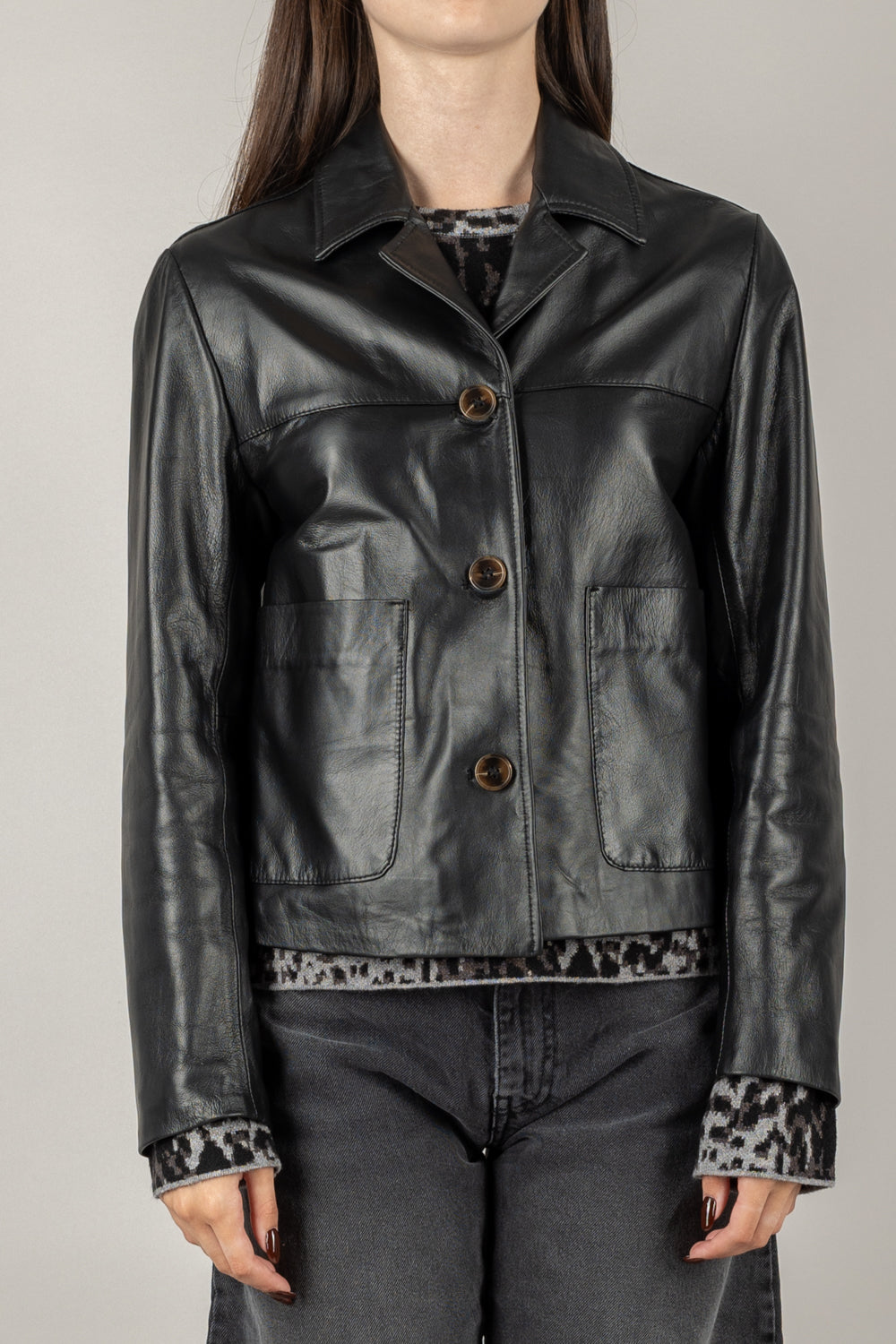 VICOLO - TF0327 - GIACCA IN PELLE CORTA