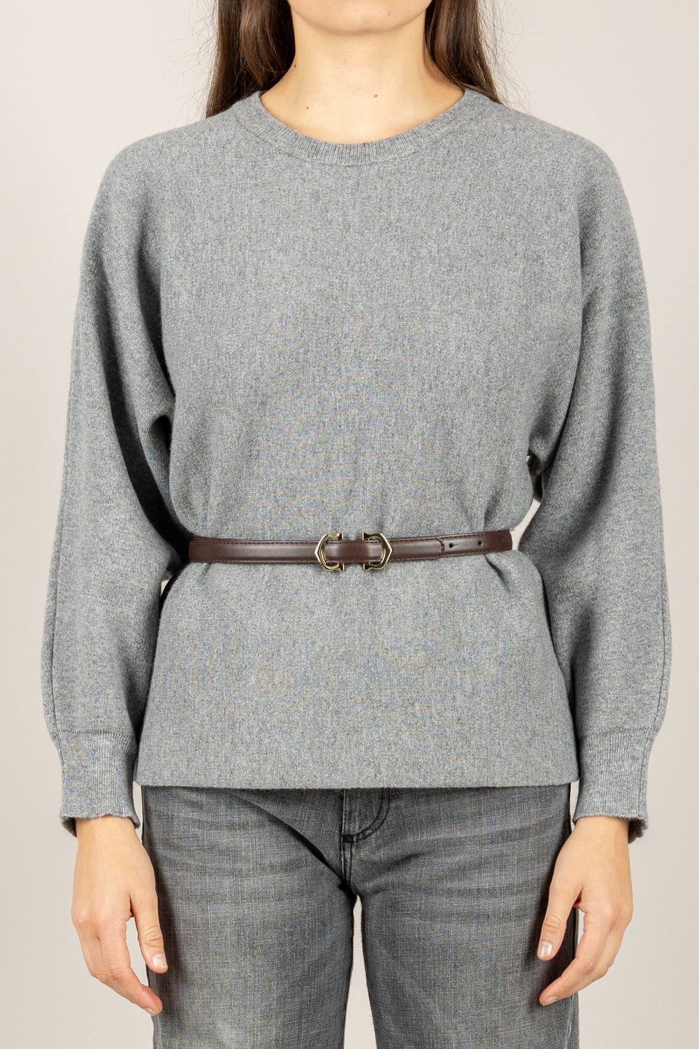 VICOLO - 22207F - MAGLIA MANICA PALLONCINO CON CINTURA