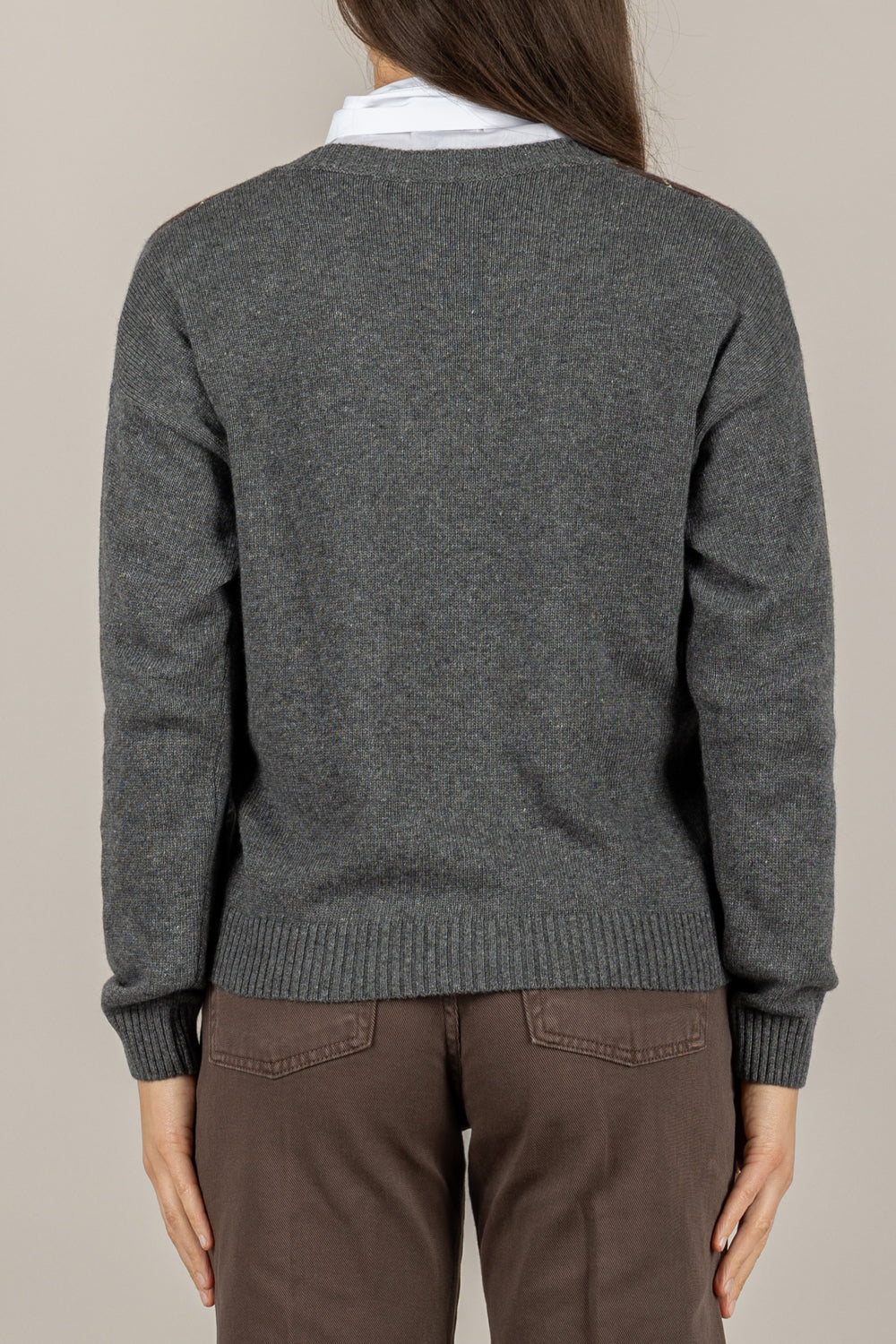 TENSIONE IN - D82060 - MAGLIA SCOLLO A V CON ROMBI