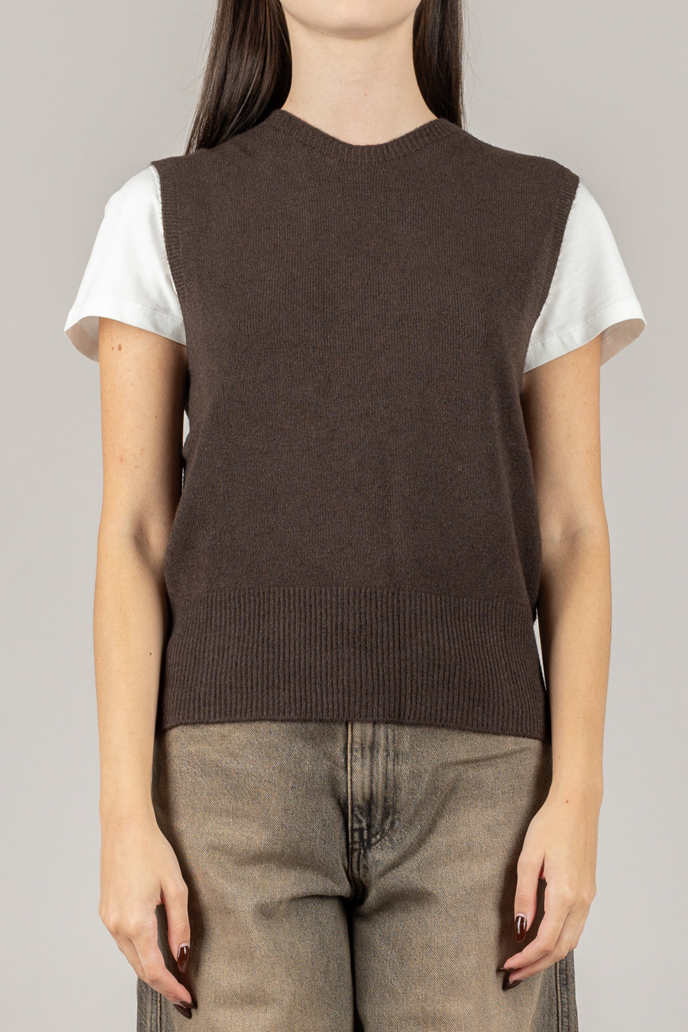 TENSIONE IN - 570302 - GILET IN MAGLIA GIROCOLLO