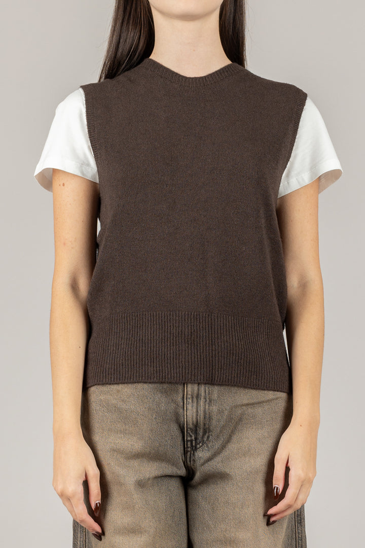 TENSIONE IN - 570302 - GILET IN MAGLIA GIROCOLLO