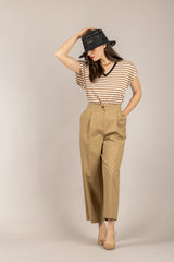 DIXIE - T262A155 - T-SHIRT A RIGHE CON SCOLLO A V COLONIALE