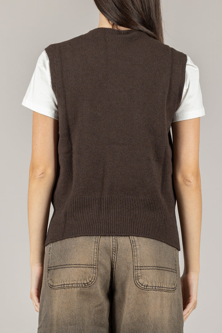 TENSIONE IN - 570302 - GILET IN MAGLIA GIROCOLLO