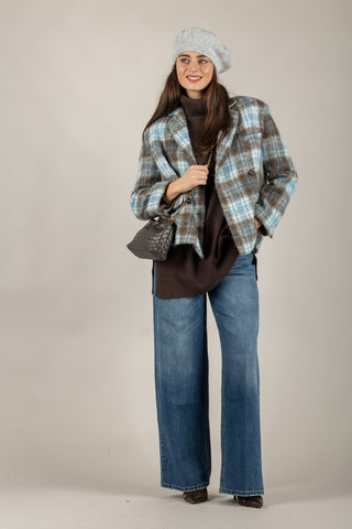 TENSIONE IN - 26B1635 - GIACCA TARTAN DOPPIOPETTO