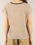 DIXIE - T262A155 - T-SHIRT A RIGHE CON SCOLLO A V COLONIALE